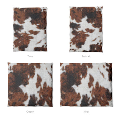 Cowhide Print Mockup Duvet Sizing