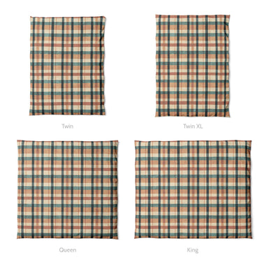 Brenton Plaid Taupe Teal Mockup Duvet Sizing
