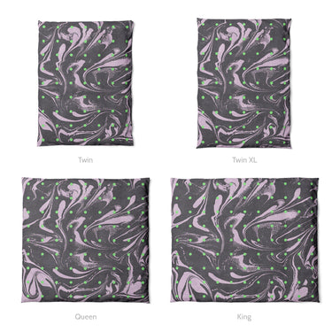Acid Burn Purple & Green Mockup Duvet Sizing