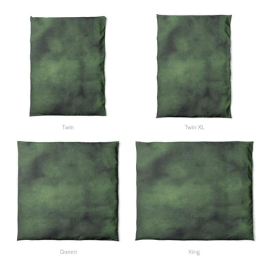 Andromeda Watercolor Navy & Kelly Green Mockup Duvet Sizing