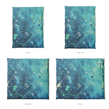 Sylvie Seafoam & Teal Mockup Duvet Sizing