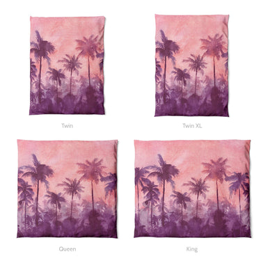 Sunset Palms Pink & Purple Mockup Duvet Sizing