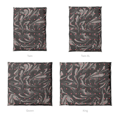 Acid Burn Greige & Infrared Mockup Duvet Sizing