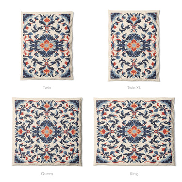 Wilhemina Navy & Red Mockup Duvet Sizing