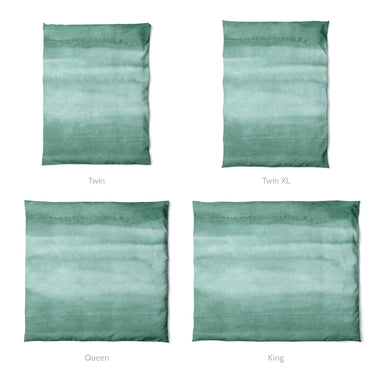 Jacinda Watercolor Teal Ombre Mockup Duvet Sizing