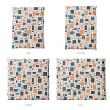 Geometric Confetti Blue & Orange Mockup Duvet Sizing
