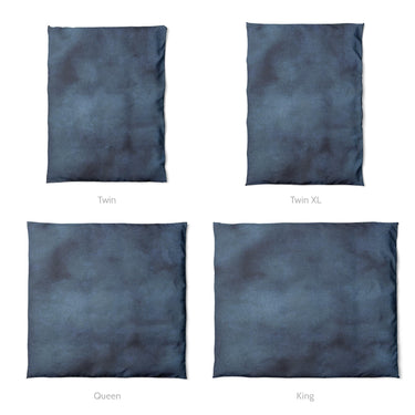 Andromeda Watercolor Navy Mockup Duvet Sizing