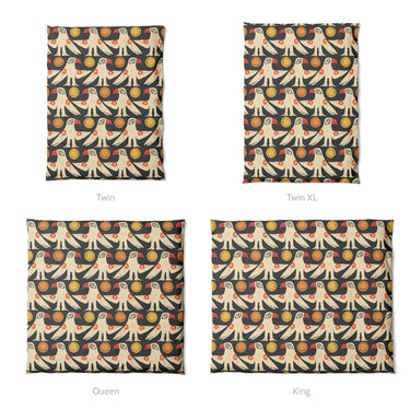 Tribal Birds Black Mockup Duvet Sizing