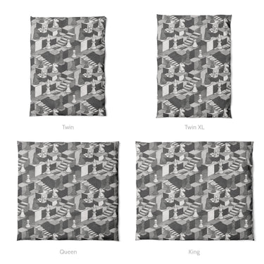 Harmon Surreal Chess BW Mockup Duvet Sizing