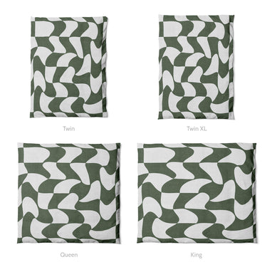 Twyla Checkered Army Green Mockup Duvet Sizing