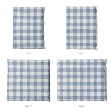 Buffalo Plaid Steel Blue Mockup Duvet Sizing