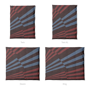 Prisma Maroon & Sky Mockup Duvet Sizing