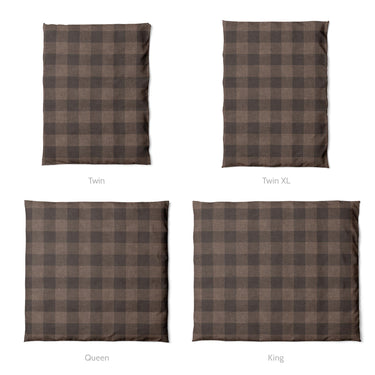 Buffalo Plaid Hickory Brown Mockup Duvet Sizing