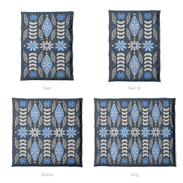 Topanga Navy & Columbia Mockup Duvet Sizing
