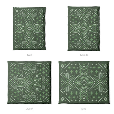 Durand Forest Green Mockup Duvet Sizing