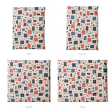 Geometric Confetti Blue & Red Mockup Duvet Sizing