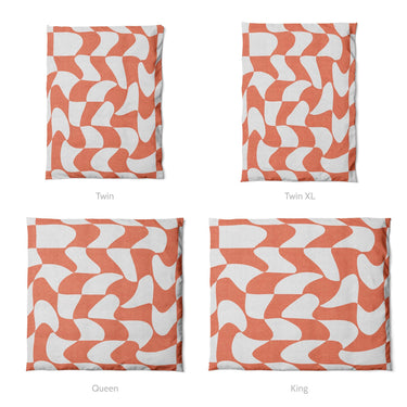Twyla Checkered Coral Mockup Duvet Sizing