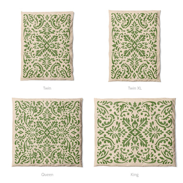 Floranna Ivory & Green Mockup Duvet Sizing