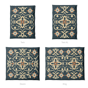 Vanessa Blue & Gold Mockup Duvet Sizing