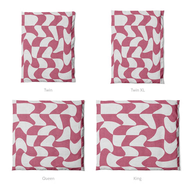 Twyla Checkered Fuchsia Mockup Duvet Sizing