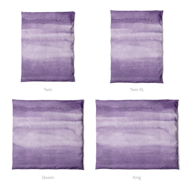 Jacinda Watercolor Purple Ombre Mockup Duvet Sizing