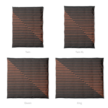 Euclid Black & Rust Mockup Duvet Sizing