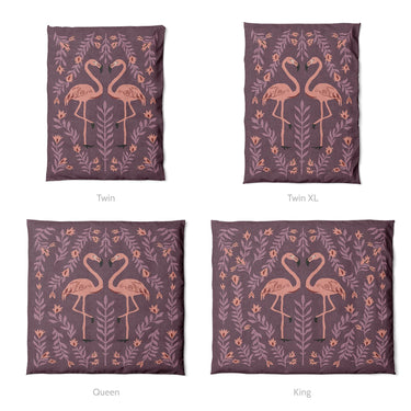 Flamingo Friends Purple Mockup Duvet Sizing
