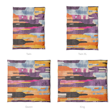 Raheem Orange & Purple Mockup Duvet Sizing
