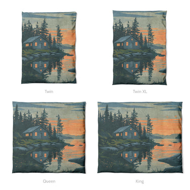 Adirondack Lakeside Cabin Mockup Duvet Sizing