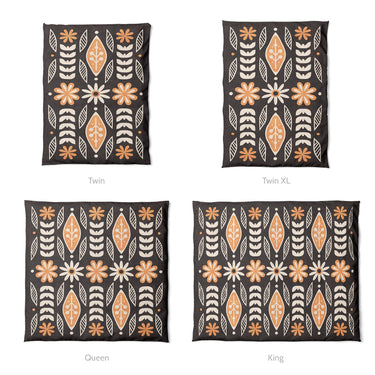 Topanga Black & Yellow Mockup Duvet Sizing