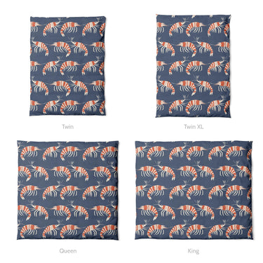 Tribal Prawns Mockup Duvet Sizing