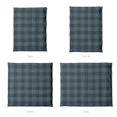 Buffalo Plaid Dark Navy Mockup Duvet Sizing