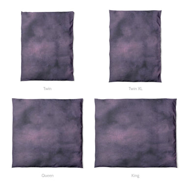 Andromeda Watercolor Purple & Blue Mockup Duvet Sizing