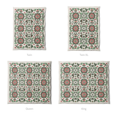Georgiana Green & Deep Cerise Mockup Duvet Sizing