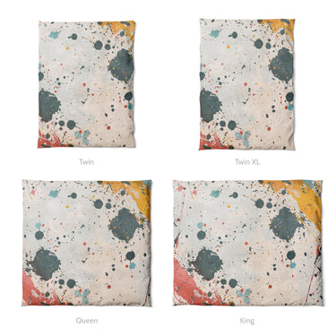 Colin Paint Splatter Multicolor Mockup Duvet Sizing