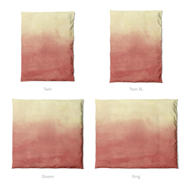 Kieran Watercolor Peach Ombre Mockup Duvet Sizing
