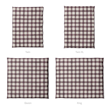 Wallace Plaid Maroon & Gold Mockup Duvet Sizing