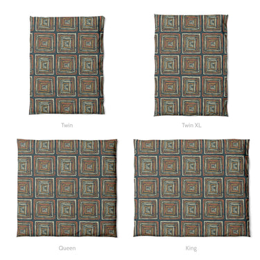 Diego Orange & Navy Mockup Duvet Sizing