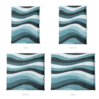 Sinuous Teal Monochrome Mockup Duvet Sizing