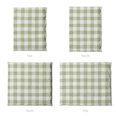 Buffalo Plaid Light Sage Mockup Duvet Sizing