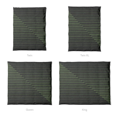 Euclid Black & Green Mockup Duvet Sizing