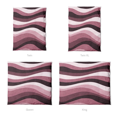 Sinuous Maroon Monochrome Mockup Duvet Sizing