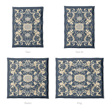 Belinda Navy & Ivory Mockup Duvet Sizing