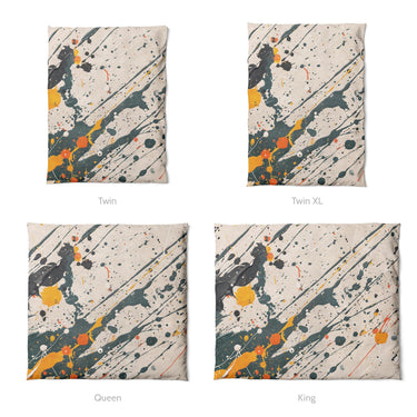 Jason Dark Teal & Orange Mockup Duvet Sizing