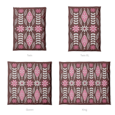 Topanga Burgandy & Pink Mockup Duvet Sizing