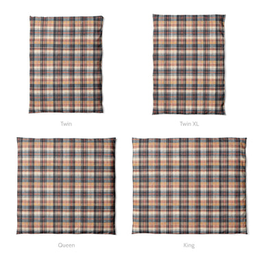 MacPherson Plaid Navy & Gold Mockup Duvet Sizing