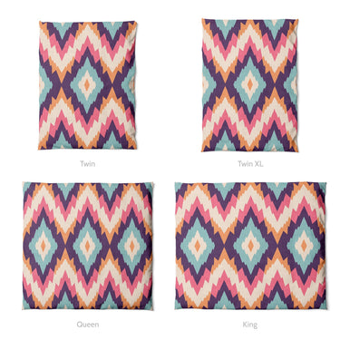 Dyani Magenta & Cyan Mockup Duvet Sizing