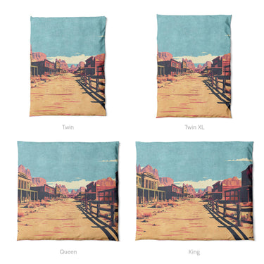 Southwestern Ghost Town Mockup Duvet Sizing