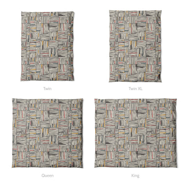Atticus Multicolor Crosshatch Mockup Duvet Sizing