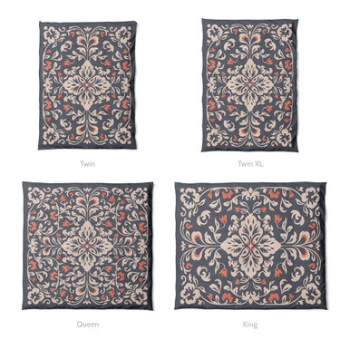 Annette Navy & Orange Mockup Duvet Sizing